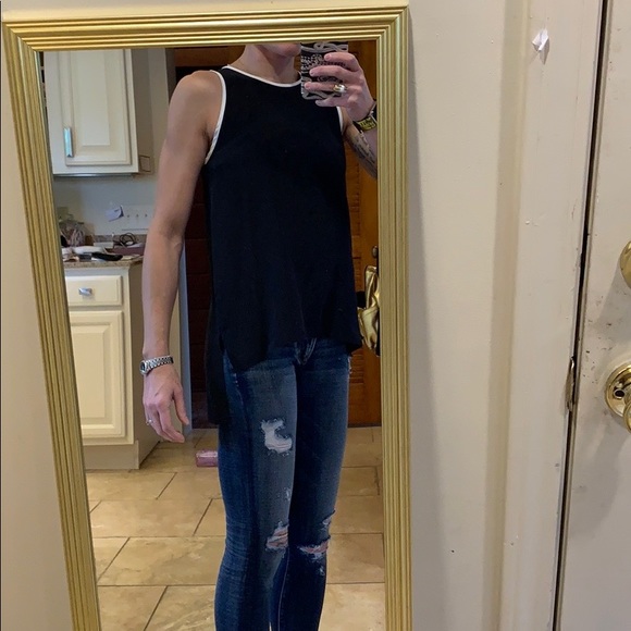 Silk blouse with white trim by Lavender Brown - Picture 2 of 5